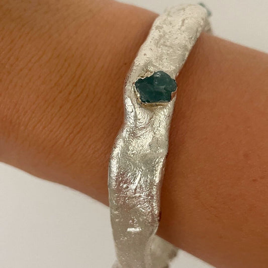 Brazalete Apatita Plata